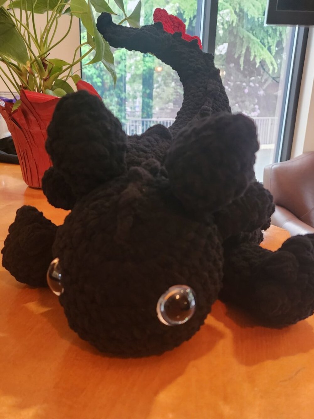 Back Playful Dragon - Handmade Crochet Plushie - Picture 8 of 12